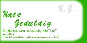 mate geduldig business card